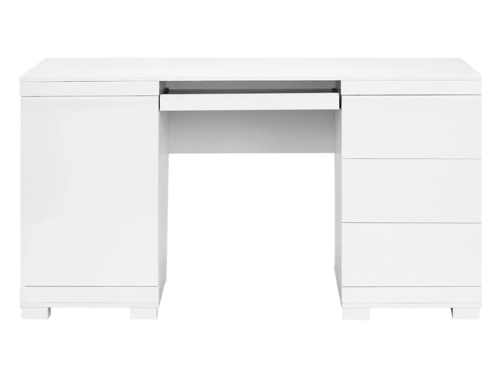 Bureau PLUTON - MDF Laqué Blanc - LEDs - 1 Porte & 3 Tiroirs 11 Bureau PLUTON - MDF Laqué Blanc - LEDs - 1 Porte & 3 Tiroirs – Image 9