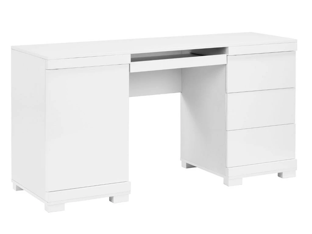 Bureau PLUTON - MDF Laqué Blanc - LEDs - 1 Porte & 3 Tiroirs 8 Bureau PLUTON - MDF Laqué Blanc - LEDs - 1 Porte & 3 Tiroirs – Image 6