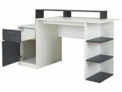 Bureau Avec Rangements ZACHARIE - Blanc Et Gris -DECO Ventes bureau 267799