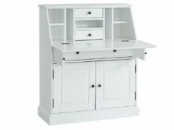 Secrétaire En Pin Et MDF - Coloris : Blanc - CLEORE -DECO Ventes bureau 292465