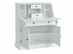 Secrétaire En Pin Et MDF - Coloris : Blanc - CLEORE -DECO Ventes bureau 292467