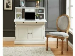 Secrétaire En Pin Et MDF - Coloris : Blanc - CLEORE -DECO Ventes bureau 292479