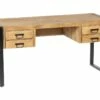 Bureau HARLEM - 4 Tiroirs - Bois De Manguier & Métal -DECO Ventes bureau 342567
