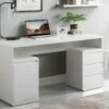 Bureau Avec Rangements SERGUEI - MDF Laqué Blanc