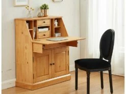 Secrétaire En Pin Et MDF - Coloris : Naturel Clair - CLEORE