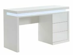 Bureau EMERSON - 3 Tiroirs - MDF Laqué Blanc - LEDs -DECO Ventes bureau 380473