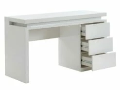 Bureau EMERSON - 3 Tiroirs - MDF Laqué Blanc - LEDs -DECO Ventes bureau 380475
