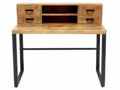Bureau Secrétaire Avec Rangements HARLEM - 4 Tiroirs - Bois De Manguier Et Métal -DECO Ventes bureau 386079