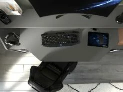 Bureau Gamer MOBA - Avec Rangements - LEDs - Gris -DECO Ventes bureau 392511