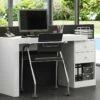 Bureau Extensible 2 Tiroirs Et 1 Niche - Coloris : Blanc - EVAN -DECO Ventes bureau 392593