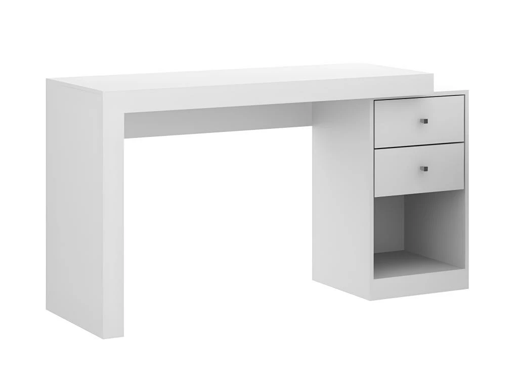 Bureau Extensible 2 Tiroirs Et 1 Niche - Coloris : Blanc - EVAN 4 Bureau Extensible 2 Tiroirs Et 1 Niche - Coloris : Blanc - EVAN – Image 2