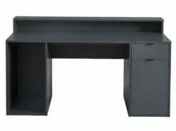 Bureau Gamer RYDER - Avec Rangements Et LEDs - MDF - Gris -DECO Ventes bureau 432111