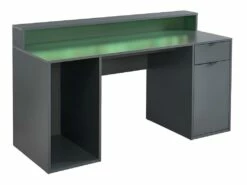Bureau Gamer RYDER - Avec Rangements Et LEDs - MDF - Gris -DECO Ventes bureau 432113