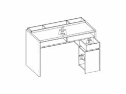Bureau ASERRI Avec Rangements - Blanc Et Anthracite -DECO Ventes bureau 439295