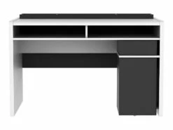 Bureau ASERRI Avec Rangements - Blanc Et Anthracite -DECO Ventes bureau 439297