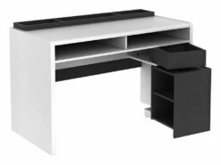 Bureau ASERRI Avec Rangements - Blanc Et Anthracite -DECO Ventes bureau 439299