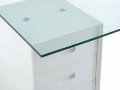 Bureau MURIEL Avec Rangements - 4 Tiroirs - Verre Trempé & MDF -DECO Ventes bureau 446859