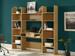 Bureau VASSILI - 1 Tiroir Et 3 Niches - Coloris : Chêne -DECO Ventes bureau 449671