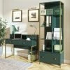 Ensemble De 2 Meubles De Bureau. Console Et étagère Collection DOUGLAS Coloris Vert Et Doré -DECO Ventes console 9182729