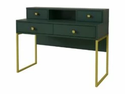 Ensemble De 2 Meubles De Bureau. Console Et étagère Collection DOUGLAS Coloris Vert Et Doré -DECO Ventes console 9182733