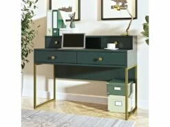 Ensemble De 2 Meubles De Bureau. Console Et étagère Collection DOUGLAS Coloris Vert Et Doré -DECO Ventes console 9182737
