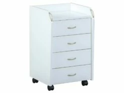TEO - Caisson 4 Tiroirs Sur Roulettes Coloris Blanc