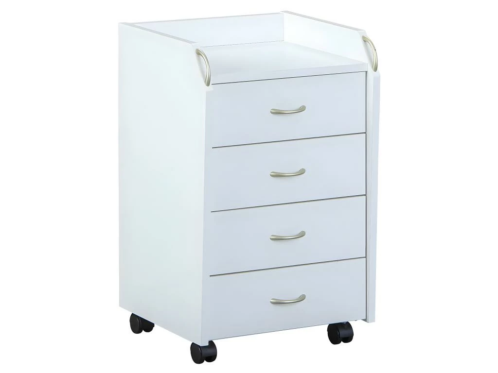 TEO - Caisson 4 Tiroirs Sur Roulettes Coloris Blanc 3 TEO - Caisson 4 Tiroirs Sur Roulettes Coloris Blanc