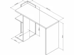 Bureau 1 Caisson 2 Niches Blanc 11 Bureau 1 Caisson 2 Niches Blanc -DECO Ventes meuble bureau 10044905