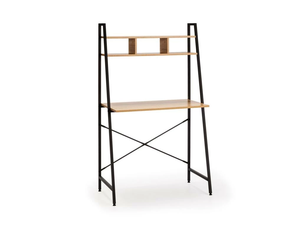 Bureau Blanca Noir, 1 étagère, Style Industriel, 83 Cm Longueur 3 Bureau Blanca Noir, 1 étagère, Style Industriel, 83 Cm Longueur