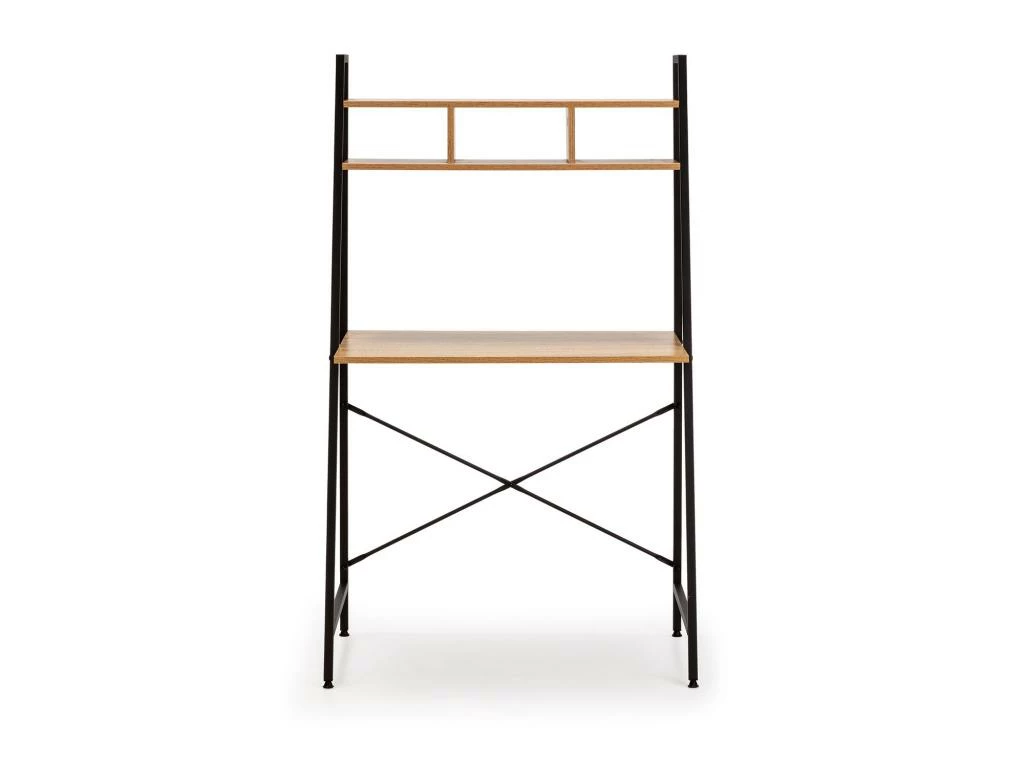 Bureau Blanca Noir, 1 étagère, Style Industriel, 83 Cm Longueur 4 Bureau Blanca Noir, 1 étagère, Style Industriel, 83 Cm Longueur – Image 2
