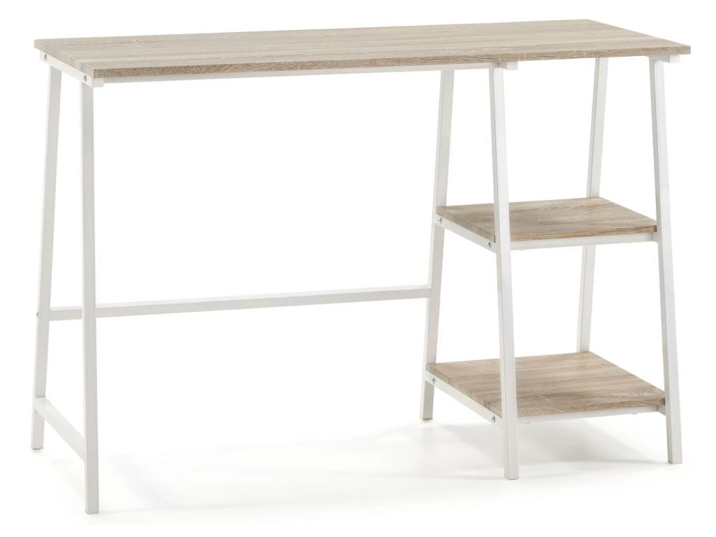 Bureau Lisboa Blanc, Table Pour PC, Style Industriel, 105 Cm Longueur 3 Bureau Lisboa Blanc, Table Pour PC, Style Industriel, 105 Cm Longueur