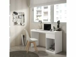 Bureau Leni 1 Tiroir Couleur Blanc, 120 Cm Longueur -DECO Ventes meuble bureau 10761691