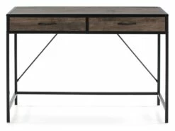 Bureau Tulum Noir,Table Pour PC, 2 Tiroirs, Style Industriel, 110 Cm Longueur -DECO Ventes meuble bureau 10762113