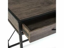 Bureau Tulum Noir,Table Pour PC, 2 Tiroirs, Style Industriel, 110 Cm Longueur -DECO Ventes meuble bureau 10762115