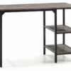 Bureau Colón Noir,Table Pour PC, 2 Rayons, Style Industriel, 110 Cm Longueur -DECO Ventes meuble bureau 10762119