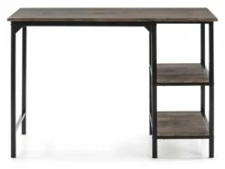 Bureau Colón Noir,Table Pour PC, 2 Rayons, Style Industriel, 110 Cm Longueur -DECO Ventes meuble bureau 10762123