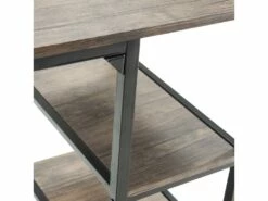 Bureau Colón Noir,Table Pour PC, 2 Rayons, Style Industriel, 110 Cm Longueur -DECO Ventes meuble bureau 10762125