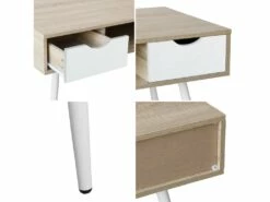 Bureau Scandinave Bois, Tiroirs Blancs BJORN - HAPPY GARDEN -DECO Ventes meuble bureau 10779229