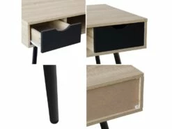 Bureau Scandinave Bois, Tiroirs Noirs BJORN - HAPPY GARDEN -DECO Ventes meuble bureau 10779241
