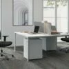 Bureau Bench 2 Personnes - Blanc - L120 Cm - Avec Séparateur - DOWNTOWN -DECO Ventes meuble bureau 10897599