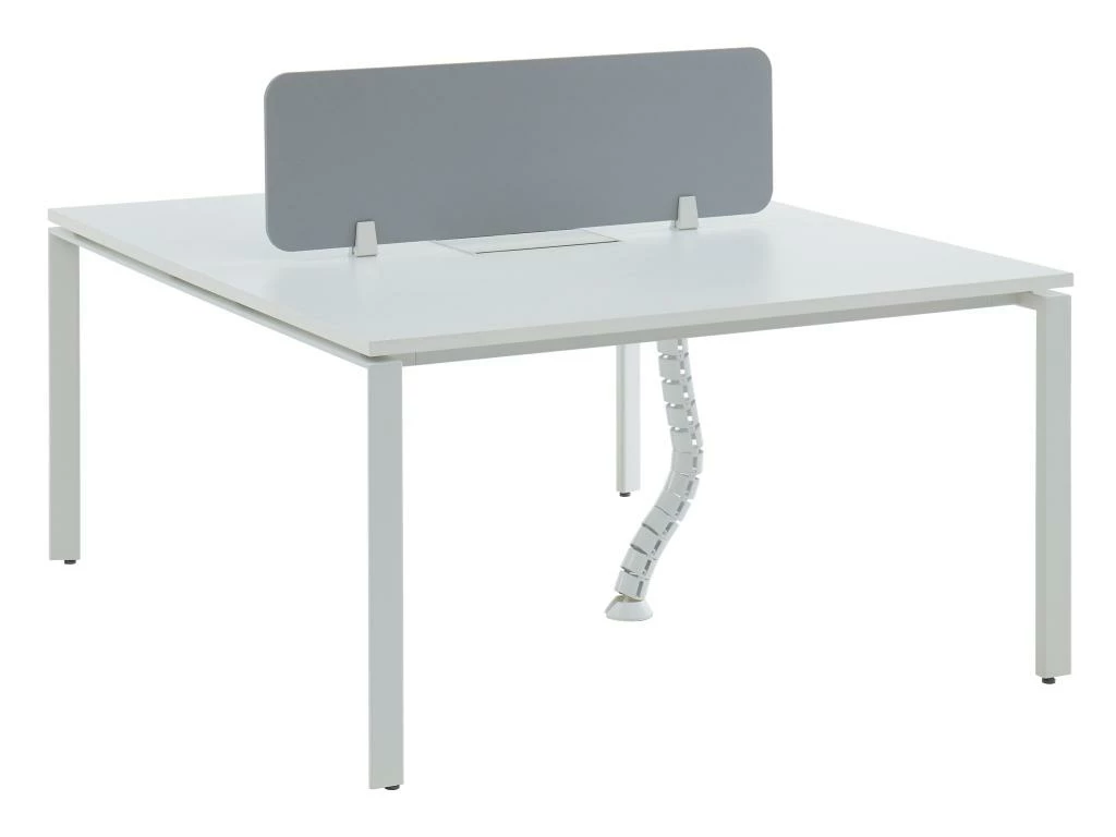 Bureau Bench 2 Personnes - Blanc - L140 Cm - Avec Séparateur - DOWNTOWN 4 Bureau Bench 2 Personnes - Blanc - L140 Cm - Avec Séparateur - DOWNTOWN – Image 2
