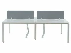 Bureau Bench 4 Personnes - Blanc - L120 Cm - Avec Séparateurs - DOWNTOWN -DECO Ventes meuble bureau 10901595