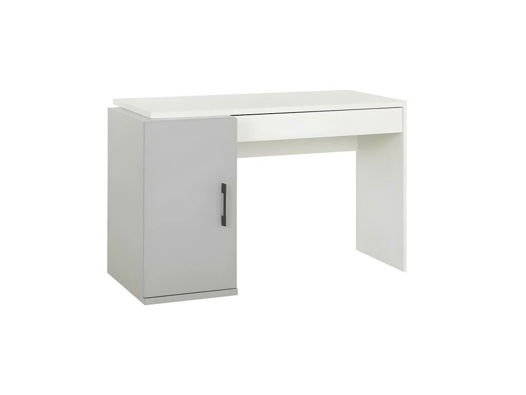 Bureau 1 Porte 1 Tiroir Blanc/Gris - MOONLA 3 Bureau 1 Porte 1 Tiroir Blanc/Gris - MOONLA