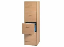 Classeur à Dossiers Suspendus 4 Tiroirs Hêtre - TIRSUS -DECO Ventes meuble bureau 11142735