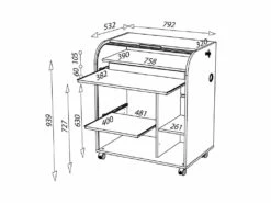 Bureau Secrétaire à Rideau Noir - TOP N°2 -DECO Ventes meuble bureau 11142753