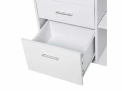 HOMCOM Support D'imprimante Organiseur Bureau Caisson 3 Tiroirs + 2 Niches + Grand Plateau Panneaux Particules Blanc 9 HOMCOM Support D'imprimante Organiseur Bureau Caisson 3 Tiroirs + 2 Niches + Grand Plateau Panneaux Particules Blanc -DECO Ventes meuble bureau 11209557