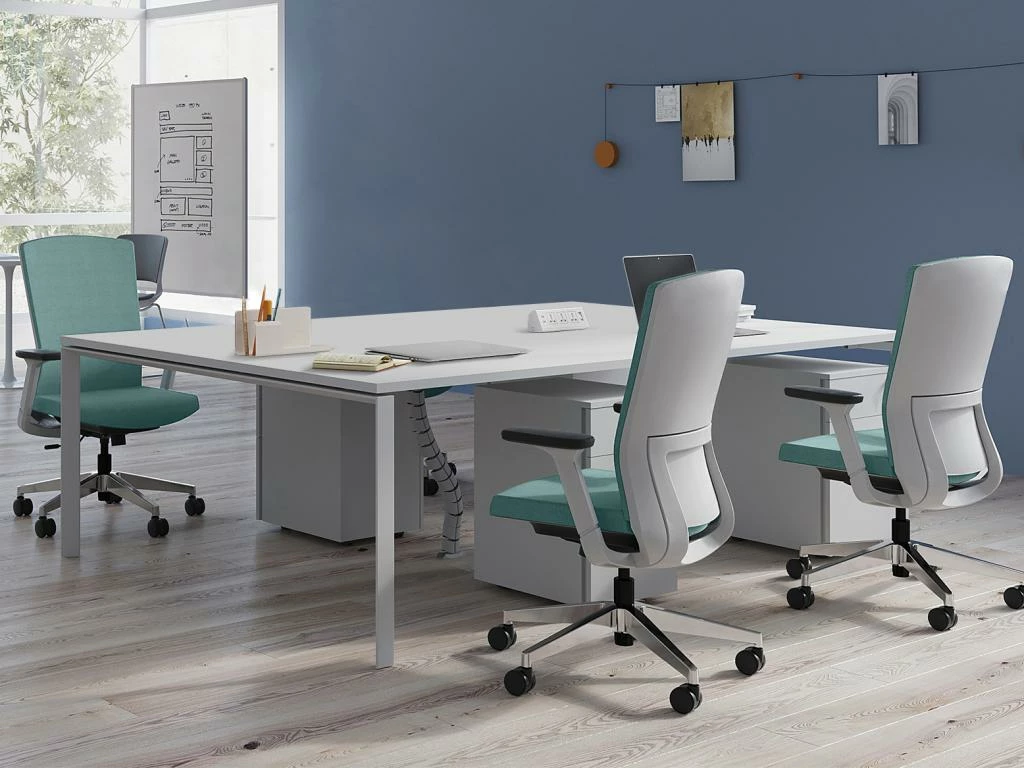 Bureau Bench 4 Personnes - Blanc - L120 Cm - DOWNTOWN 4 Bureau Bench 4 Personnes - Blanc - L120 Cm - DOWNTOWN – Image 2