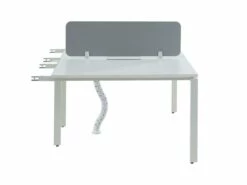 Extension Pour Bureau Bench 2 Personnes - Blanc - L120 Cm - Avec Séparateur - DOWNTOWN -DECO Ventes meuble bureau 12332439
