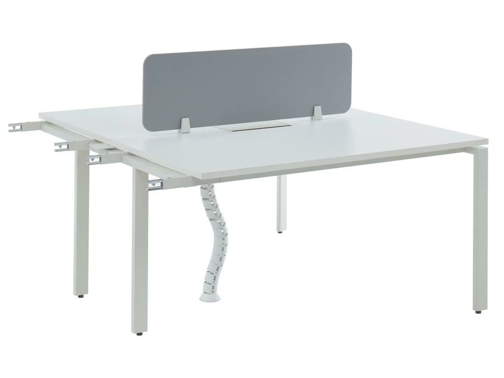 Extension Pour Bureau Bench 2 Personnes - Blanc - L140 Cm - Avec Séparateur - DOWNTOWN 3 Extension Pour Bureau Bench 2 Personnes - Blanc - L140 Cm - Avec Séparateur - DOWNTOWN