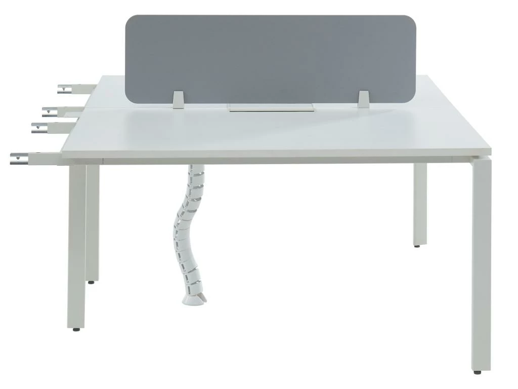 Extension Pour Bureau Bench 2 Personnes - Blanc - L140 Cm - Avec Séparateur - DOWNTOWN 4 Extension Pour Bureau Bench 2 Personnes - Blanc - L140 Cm - Avec Séparateur - DOWNTOWN – Image 2